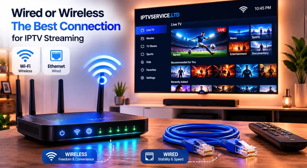 Home router and Ethernet cable representing network setup options for Smart TV streaming
