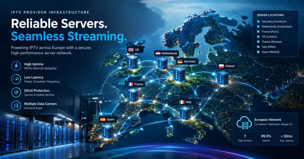server infrastructure map used by iptv anbieter providers across Europe